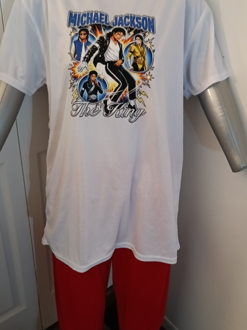 White Michael Jackson Graphic Tee - The King Print New 6XL